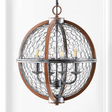 Gaines 16" Adjustable Iron Rustic Industrial LED Pendant - JONATHAN Y